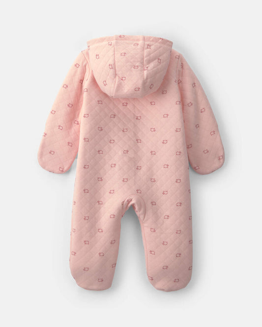 Carter's Baby Girl Sheep Teddy Fleece Long-Sleeve Jumpsuit - Pink