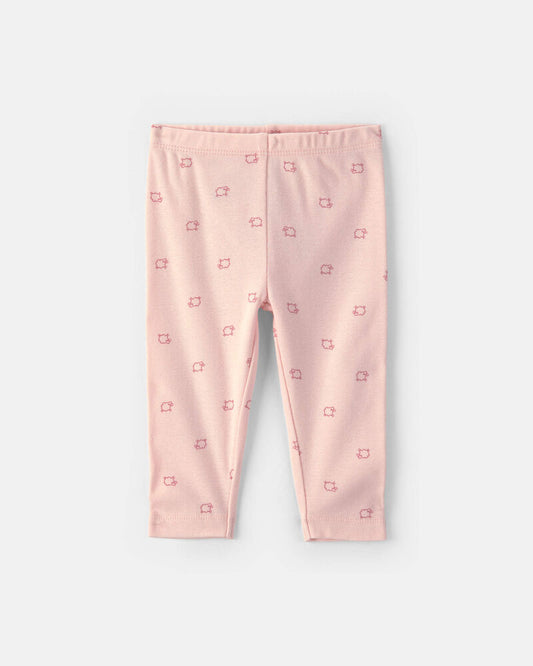 Carter's Baby Girl 3-Piece Sheep Long-Sleeve Bodysuit & Pant Set - Pink/Cream