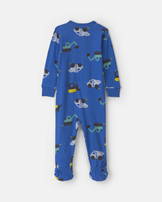 Carter's Baby Boy 1-Piece Construction 2-Way Zip 100% Cotton Snug Fit Pyjama - Blue