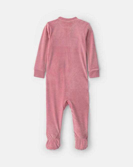 Carter's Baby Girl 1-Piece Icon 2-Way Zip DreamPlush Snug Fit Footed Pyjama - Pink