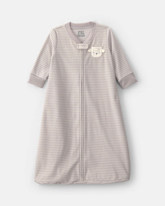 Carter's Baby Sheep Striped Fleece Loose Fit Wearable Blanket - Grey