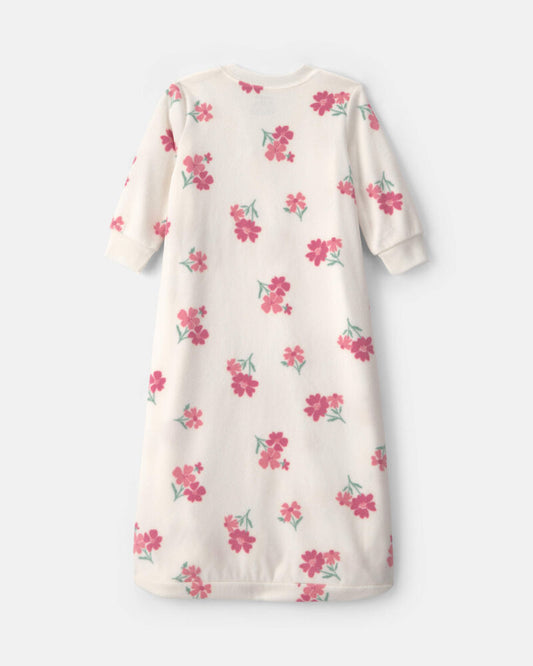 Carter's Baby Girl Floral Fleece Loose Fit Wearable Blanket - Cream