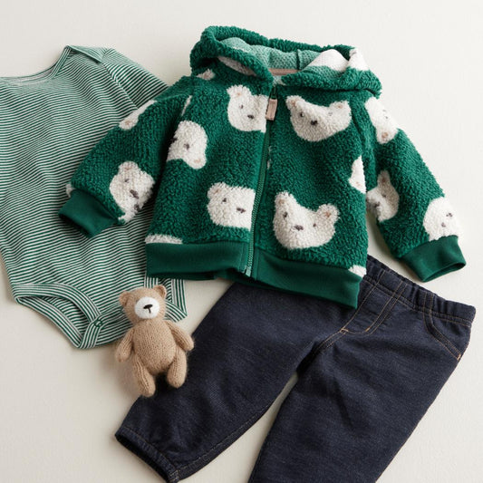 Carter's Baby 3-Piece Printed Bear Sherpa Set