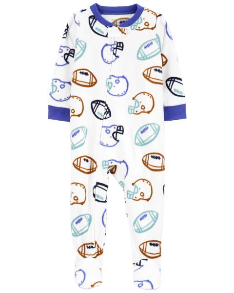 Carter's Toddler 1-Piece Football Fleece Footie Pajamas