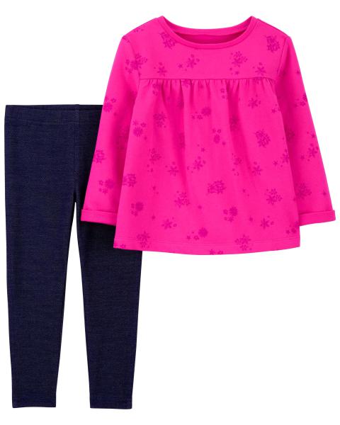 Carter's Toddler 2-Piece Pink Babydoll Top and Pants Set