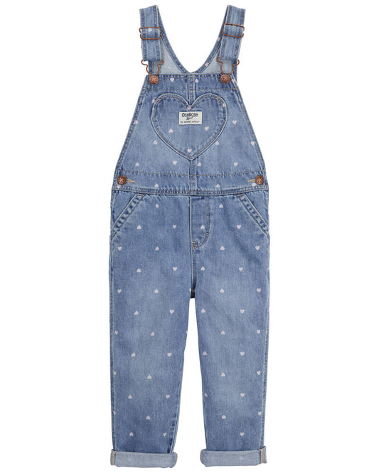 Oshkosh Heart Print Denim Overalls