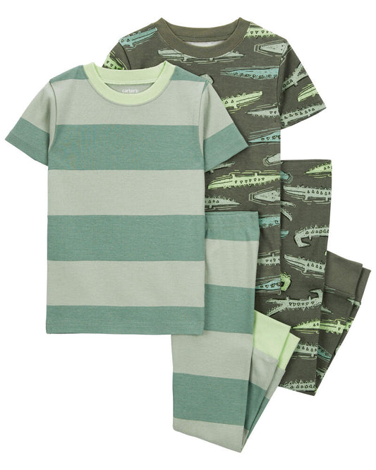 Carter's 4-Piece Rugby Stripe 100% Snug Fit Cotton Pyjamas