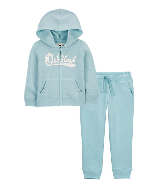 OshKosh Logo Kid  Zip Jacket with Fleece Drawstring Joggers