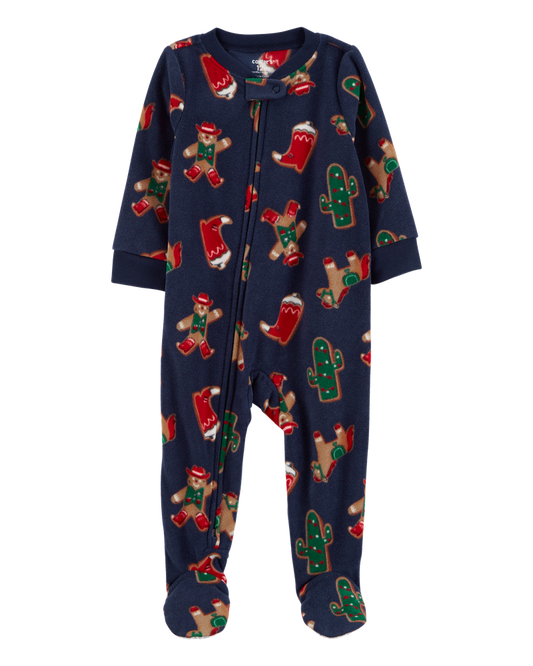 Carter's Toddler 1-Piece Gingerbread Fleece Footie Pyjamas