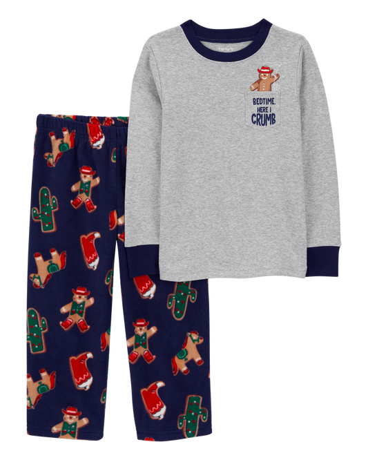 Carter's Toddler 2-Piece Gingerbread Cotton & Fleece Pajamas