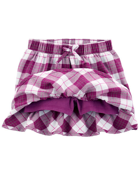 Carter's Toddler 2-Piece Flutter Top & Plaid Skort Set