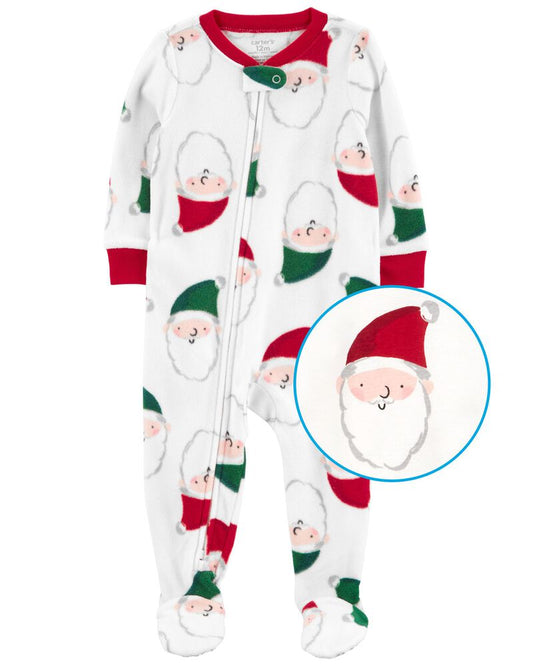 Carter's Toddler 1-Piece Santa Fleece Footie Pyjamas