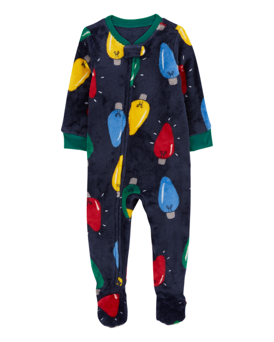 Carter's Toddler 1-Piece Christmas Lights Fleece Footie Pyjamas