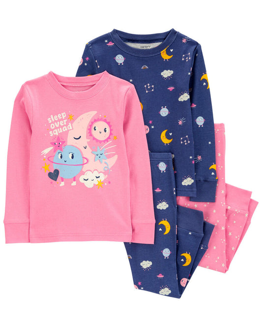 Carter's Toddler 4-Piece Space Print 100% Snug Fit Cotton Pyjamas