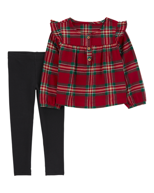 Carter's Toddler 2-Piece Plaid Flannel Top & Stretch Leggings