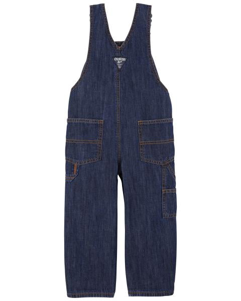 Oshkosh Toddler Plaid Button-Front Shirt with Buffalo Plaid-Lined Overalls