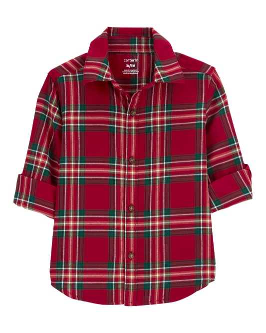 Carter's Kid Plaid Twill Button-Down Shirt