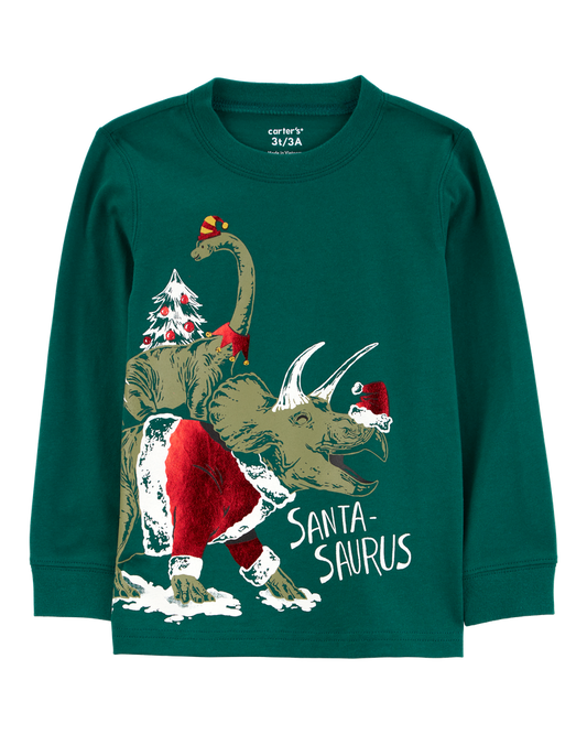 Carter's Toddler Christmas Dinosaur Graphic Tee