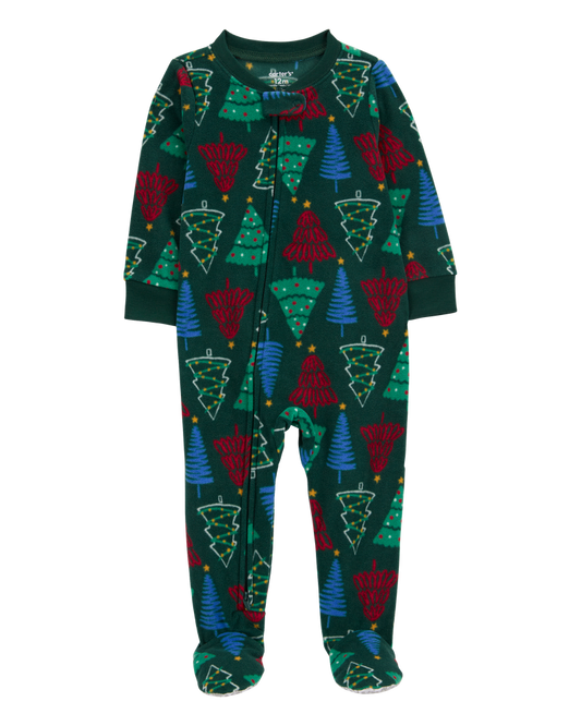 Carter's Toddler 1-Piece Christmas Tree Fleece Footie Pyjamas