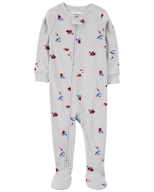 Carter's Toddler Heart Print Valentine's Day Cotton 1-Piece Pyjamas