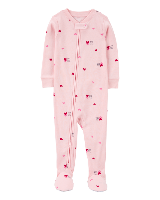 Carter's Toddler Heart Print Valentine's Day Cotton 1-Piece Pyjamas