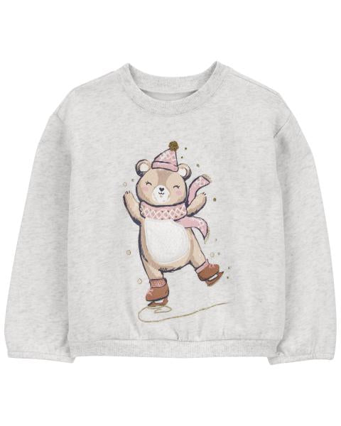 Carter's Toddler Ice Skating Bear Fleece Sweatshirt with Pull-On Velour Pants