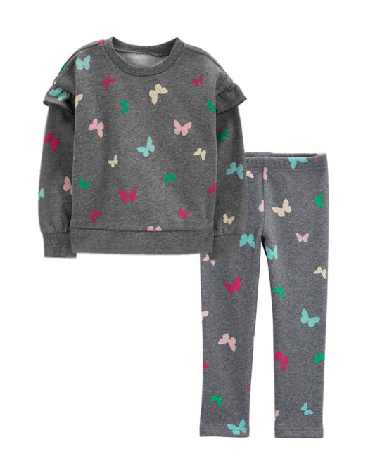 Carter's Toddler Butterfly Fleece Sweatshirt with Cozy Leggings