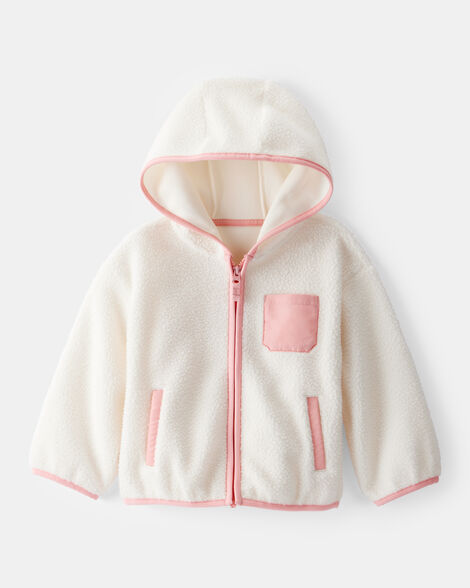 Carter's Toddler Girl Sherpa Zip-Up Jacket - Ivory