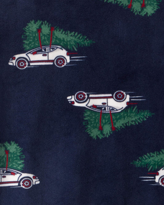Carter's Toddler Christmas Cars DreamPlush Long-Sleeve Snug Fit 2-Piece Pyjamas - Navy
