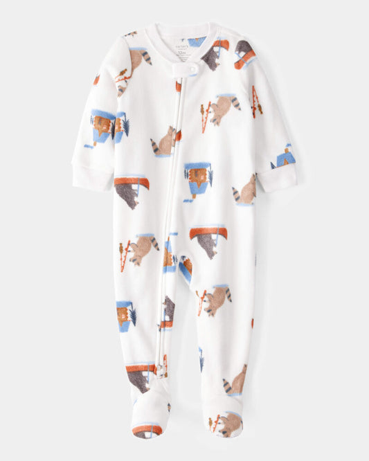 Carter's Toddler 1-Piece Woodland Creatures Fleece Footie Pyjamas