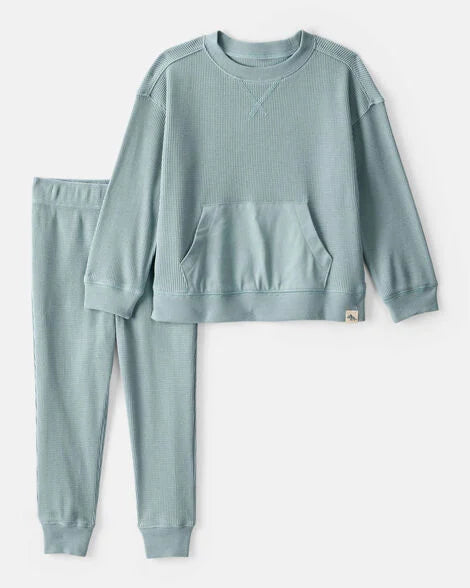 Carter's Toddler Boy Waffle Knit Long-Sleeve Tee & Pant Set - Green