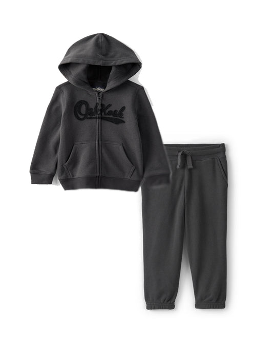 Oshkosh Toddler Boy OshKosh Fleece Logo Zip Jacket with Drawstring Joggers