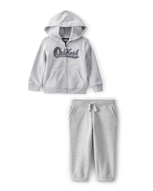Oshkosh Toddler Boy OshKosh Fleece Logo Zip Jacket with Pull-On Drawstring Joggers