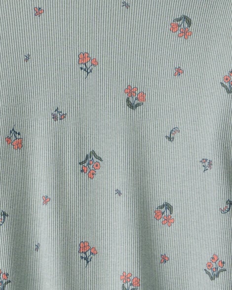 Carter's Toddler Girl 2-Piece Floral Cotton Long-Sleeve Tee & Pant Set - Green