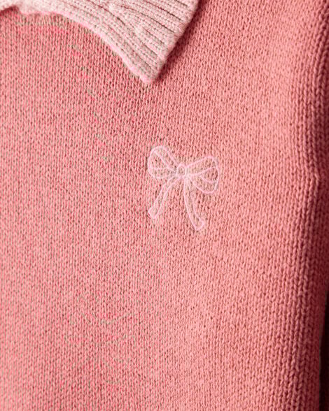 Carter's Toddler Girl Bow Cotton Long-Sleeve Sweater - Pink