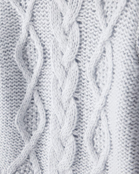 Oshkosh Toddler Girl Metallic Cable Knit Long-Sleeve Sweater - Blue