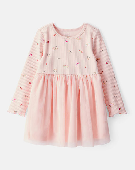 Carter's Toddler Girl Floral Print Long-Sleeve Dress - Pink