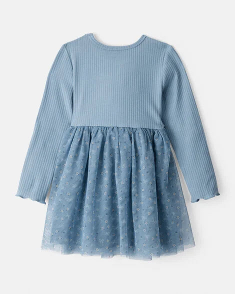 Carter's Toddler Girl Floral Print Long-Sleeve Dress - Blue