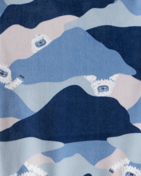 Carter's Toddler Boy Yeti Print DreamPlush Long-Sleeve Snug Fit 2-Piece Pajamas - Blue