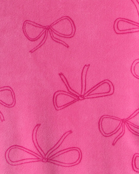 Carter's Toddler Girl Bow Print DreamPlush Long-Sleeve Snug Fit 2-Piece Pajamas - Pink