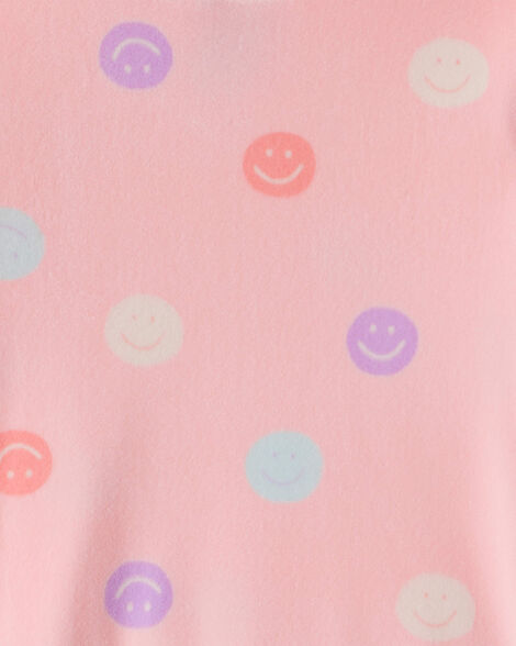 Carter's Toddler Girl Smiley Face Print DreamPlush Long-Sleeve Snug Fit 2-Piece Pajamas - Pink