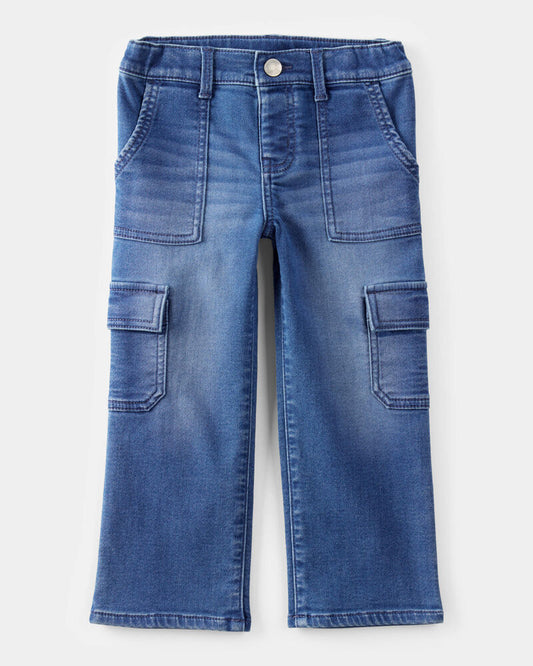 Oshkosh Toddler Knit Denim Cargo Jeans - Ozone Wash