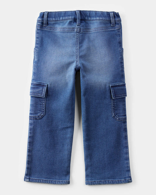 Oshkosh Toddler Knit Denim Cargo Jeans - Ozone Wash