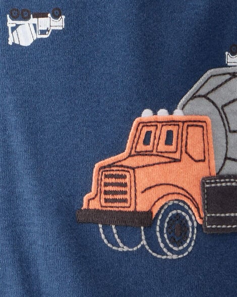 Carter's Toddler Boy Construction 100% Cotton Long-Sleeve 1-Piece Pajamas - Blue