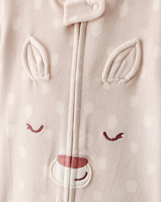 Carter's Toddler Girl Deer Print DreamPlush Snug Fit Long-Sleeve 2-Way Zip 1-Piece Pyjamas