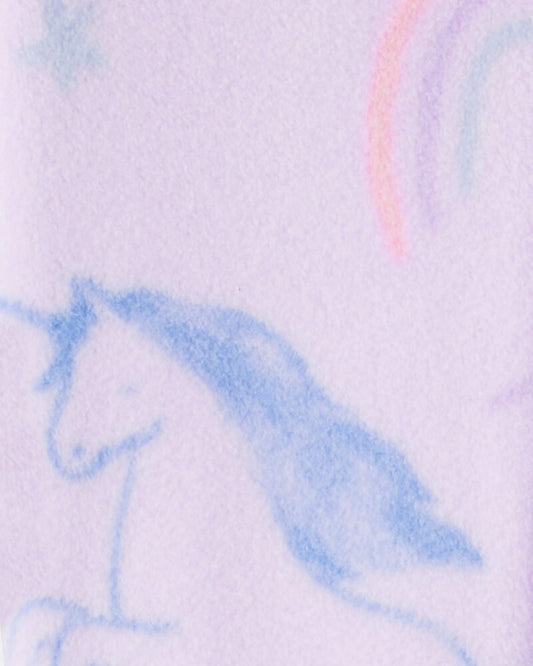Carter's Toddler Girl Unicorn Print Loose Fit Fleece Long-Sleeve 2-Way Zip 1-Piece pyjamas - Purple
