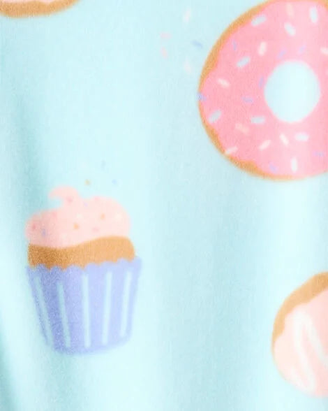 Carter's Toddler Girl Donuts DreamPlush Long-Sleeve Snug Fit 1-Piece Pajamas - Blue