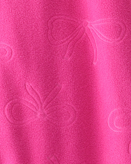 Carter's Toddler Girl Bow Loose Fit Fleece Long-Sleeve 2-Way Zip 1-Piece pyjamas - Pink