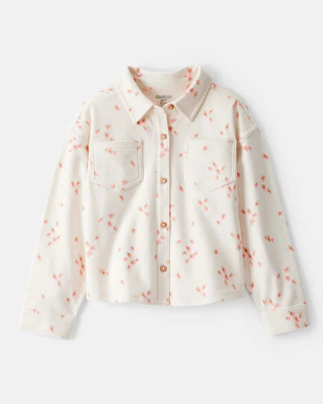 Oshkosh Toddler Girl Heart Print Long-Sleeve Flannel - Cream