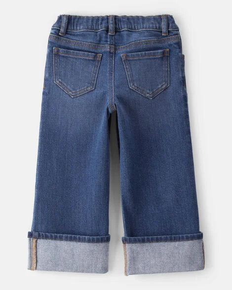 Oshkosh Toddler Girl Denim Wide-Leg Cuff Jeans - Blue